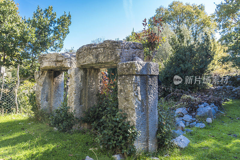 来自Dodurga村的Sidyma古城。Fethiye, Mugla，土耳其。